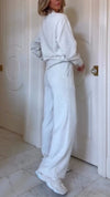 Women Round Neck Half-zip Top + Pants Casual Suit
