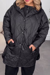 Women Casual Hooded Button-Up Warm Waterproof Jacket