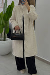 Women Round Neck Braided Style Temperament Casual Plush Jacket