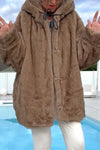 Women Hooded Casual Plush Coat
