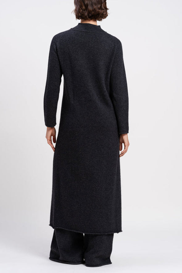 Women Round Neck Irregular Long Top+ Pants Solid Color Casual Knitted Suit