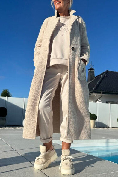 Ladies Standing Collar Plush Temperament Casual Coat