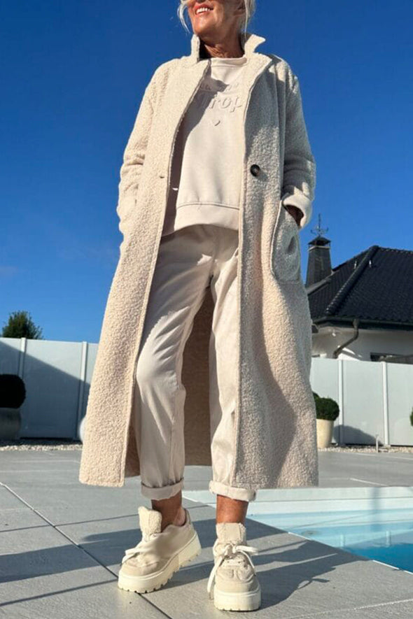 Ladies Standing Collar Plush Temperament Casual Coat