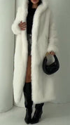 Women Hooded Solid Color Temperament Casual Plush Coat
