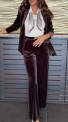 Women Collar Velvet Temperament Commuting Suit