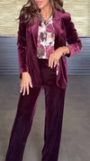 Women Collar Velvet Temperament Commuting Suit