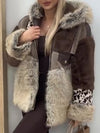 Women Hooded Fur Collar Casual Plush Coat