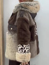 Women Hooded Fur Collar Casual Plush Coat