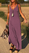 Women's V-neck Sleeveless Casual Dress
