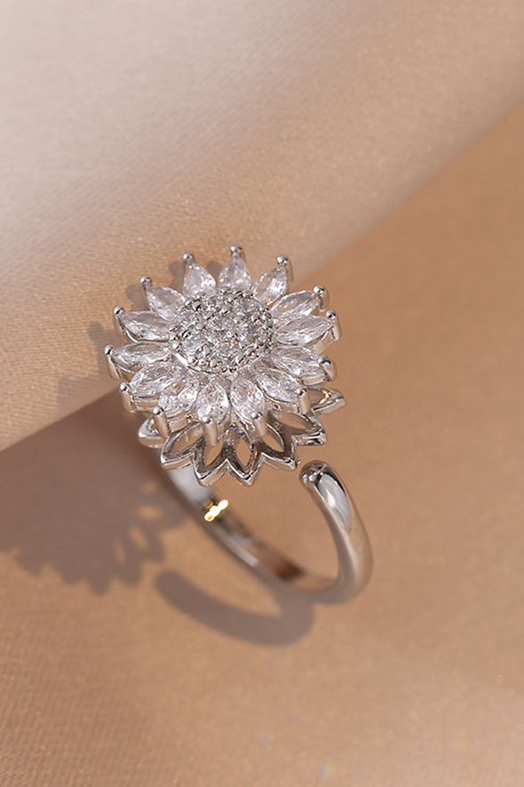 Women's Sunflower Diamond Ring Rotatable