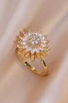 Women's Sunflower Diamond Ring Rotatable
