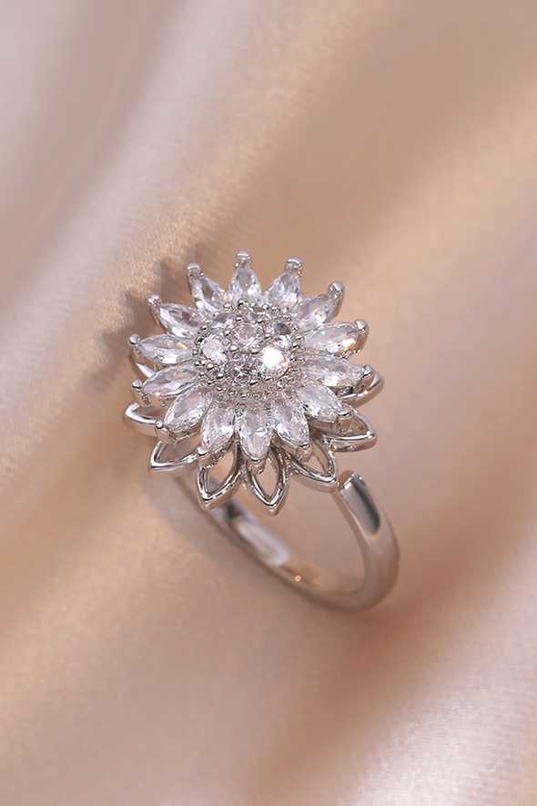 Women's Sunflower Diamond Ring Rotatable
