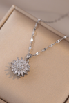 Women's Sunflower Diamond Pendant Necklace