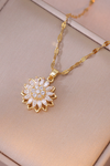 Women's Sunflower Diamond Pendant Necklace
