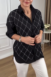 Women's Casual Diamond Hot Diamond Single-breasted Shirt