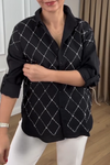 Women's Casual Diamond Hot Diamond Single-breasted Shirt