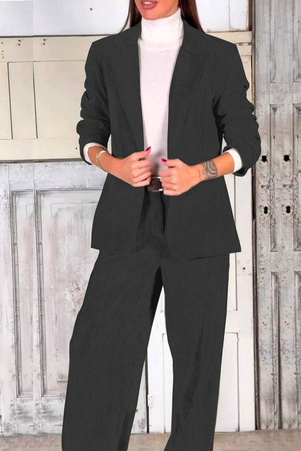 Ladies Casual Commuting Corduroy Suit