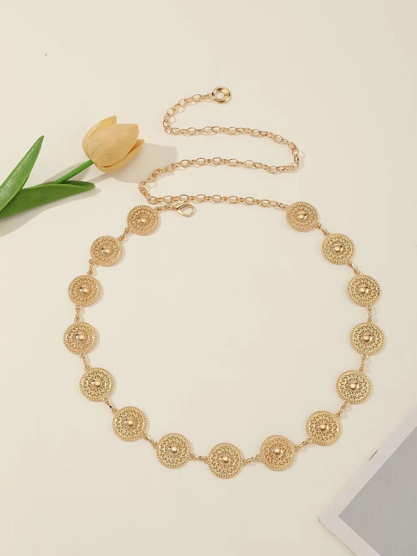 Women's Waist Chain Retro Turquoise Waist Chain Boho Metal Waist Chain Clothing Accessories Body Chain