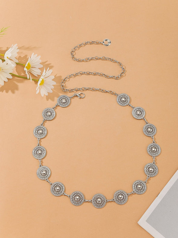 Women's Waist Chain Retro Turquoise Waist Chain Boho Metal Waist Chain Clothing Accessories Body Chain